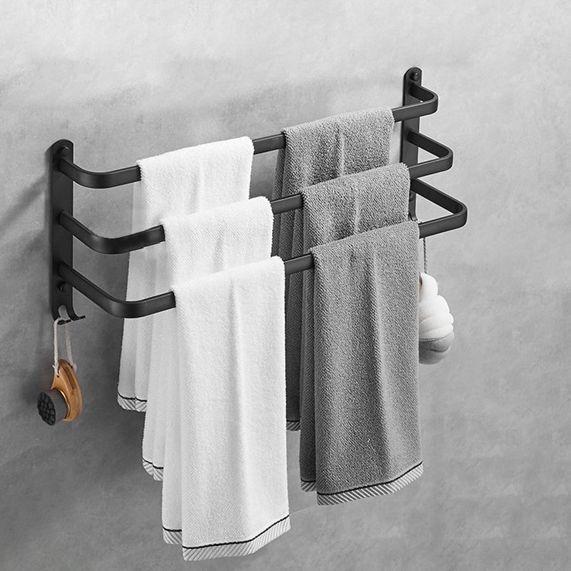 Matte Black Contemporary Bathroom Accessory Set with Bath Shelf & Towel Bar Clearhalo 'Bathroom Hardware Sets' 'Bathroom Hardware' 'Bathroom Remodel & Bathroom Fixtures' 'bathroom_hardware_sets' 'Home Improvement' 'home_improvement' 'home_improvement_bathroom_hardware_sets' 1200x1200_47fb81e9-b3d4-4655-8d59-d121a3040a5f