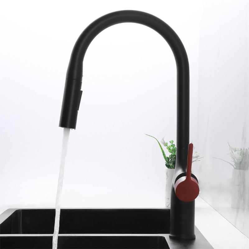 Contemporary Pull Down Single Handle Kitchen Faucet High Arch Water Filler Clearhalo 'Home Improvement' 'home_improvement' 'home_improvement_kitchen_faucets' 'Kitchen Faucets' 'Kitchen Remodel & Kitchen Fixtures' 'Kitchen Sinks & Faucet Components' 'kitchen_faucets' 1200x1200_4809fcd4-d840-4cdb-b7a8-f7e8a59256e4