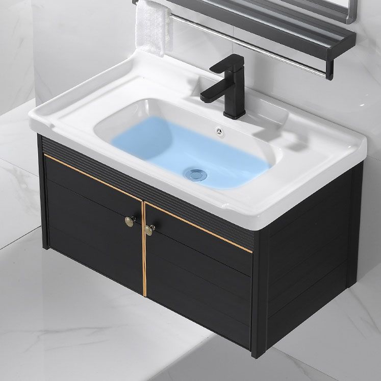 Modern Metal Wall Mount Sink Vanity Single Sink with Doors for Bathroom Clearhalo 'Bathroom Remodel & Bathroom Fixtures' 'Bathroom Vanities' 'bathroom_vanities' 'Home Improvement' 'home_improvement' 'home_improvement_bathroom_vanities' 1200x1200_48171374-9ef9-4d26-8856-cec43e867e48