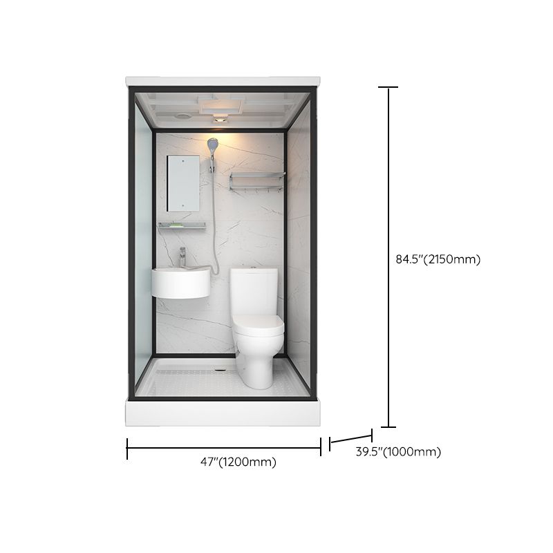 Rectangle Tempered Glass Shower Stall Clear Framed Shower Enclosure Clearhalo 'Bathroom Remodel & Bathroom Fixtures' 'Home Improvement' 'home_improvement' 'home_improvement_shower_stalls_enclosures' 'Shower Stalls & Enclosures' 'shower_stalls_enclosures' 'Showers & Bathtubs' 1200x1200_4821d8e1-023a-469a-9a81-2cfb7fa6a1a9