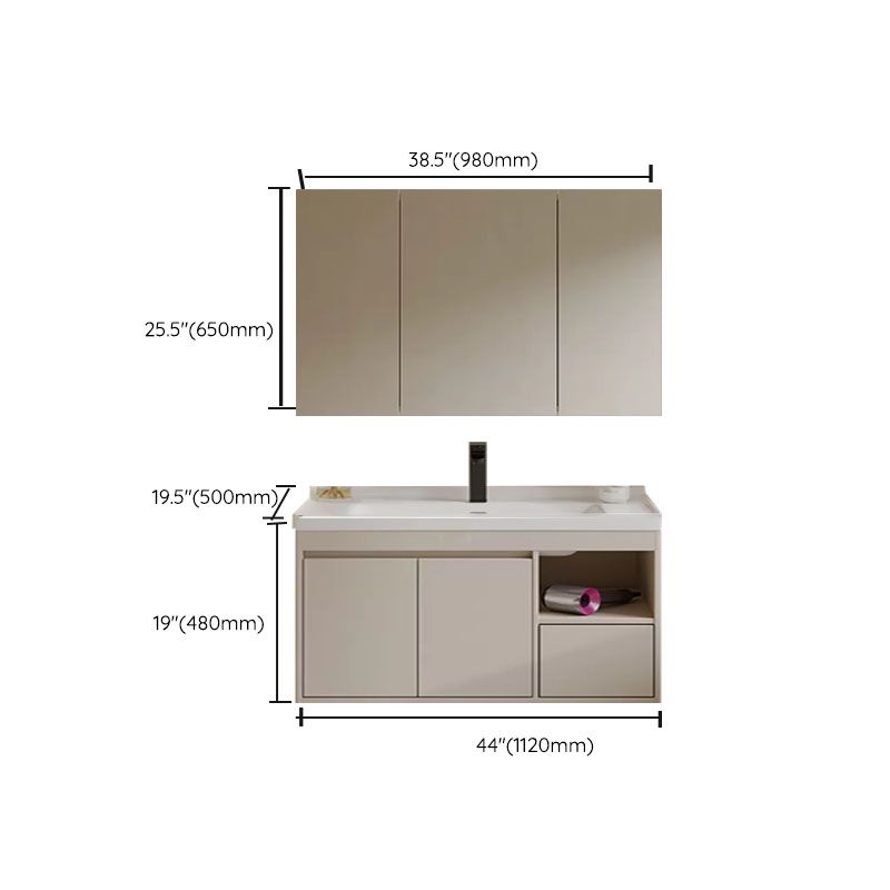 White Modern Rectangular Wall Mounted Standard Bathroom Sink Vanity Clearhalo 'Bathroom Remodel & Bathroom Fixtures' 'Bathroom Vanities' 'bathroom_vanities' 'Home Improvement' 'home_improvement' 'home_improvement_bathroom_vanities' 1200x1200_48248d3c-2ad2-4e96-94b5-8a51b7d90535