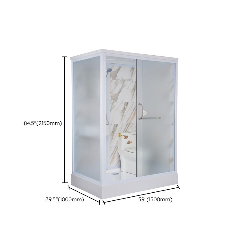 Contemporary Frosted Shower Stall Framed Single Sliding Shower Stall Clearhalo 'Bathroom Remodel & Bathroom Fixtures' 'Home Improvement' 'home_improvement' 'home_improvement_shower_stalls_enclosures' 'Shower Stalls & Enclosures' 'shower_stalls_enclosures' 'Showers & Bathtubs' 1200x1200_48458074-a07c-4451-9506-6bce552bb31b