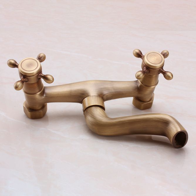 Traditional Wall Mounted Metal Tub Filler Double Handles Waterfall Tub Faucet Trim Clearhalo 'Bathroom Remodel & Bathroom Fixtures' 'Bathtub Faucets' 'bathtub_faucets' 'Home Improvement' 'home_improvement' 'home_improvement_bathtub_faucets' 1200x1200_4859bb3b-2a63-4893-9148-7de0c31a9ed9