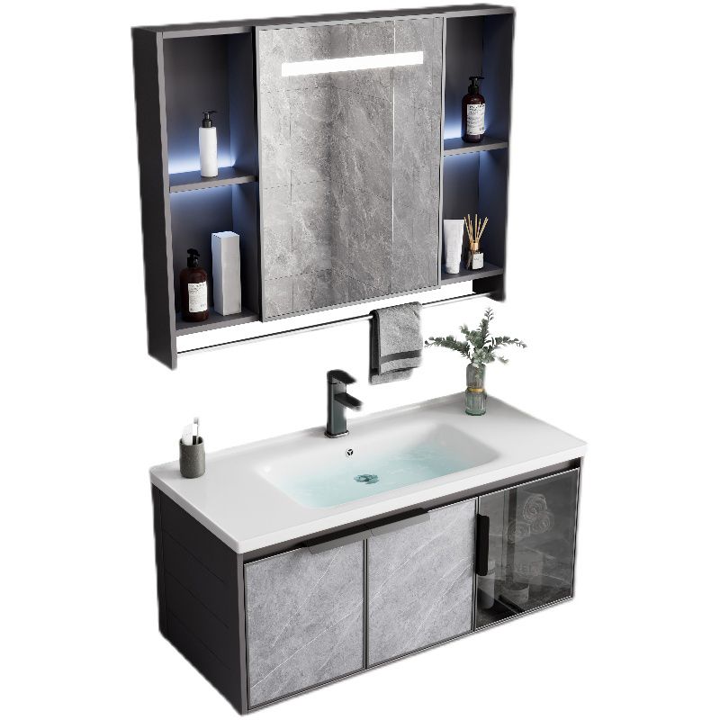 Metal Bathroom Sink Vanity Wall-Mounted Bathroom Vanity with Sink Included Clearhalo 'Bathroom Remodel & Bathroom Fixtures' 'Bathroom Vanities' 'bathroom_vanities' 'Home Improvement' 'home_improvement' 'home_improvement_bathroom_vanities' 1200x1200_48a0c0f6-b977-4a2a-b92a-ba25357baa18