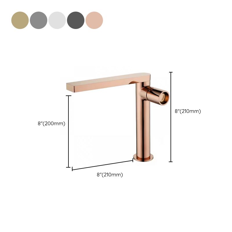 Modern Brass Bathroom Sink Faucet Low Arc with Knob Handle Vessel Faucet Clearhalo 'Bathroom Remodel & Bathroom Fixtures' 'Bathroom Sink Faucets' 'Bathroom Sinks & Faucet Components' 'bathroom_sink_faucets' 'Home Improvement' 'home_improvement' 'home_improvement_bathroom_sink_faucets' 1200x1200_48a26aca-93bf-48aa-a6be-ff6a4891b173