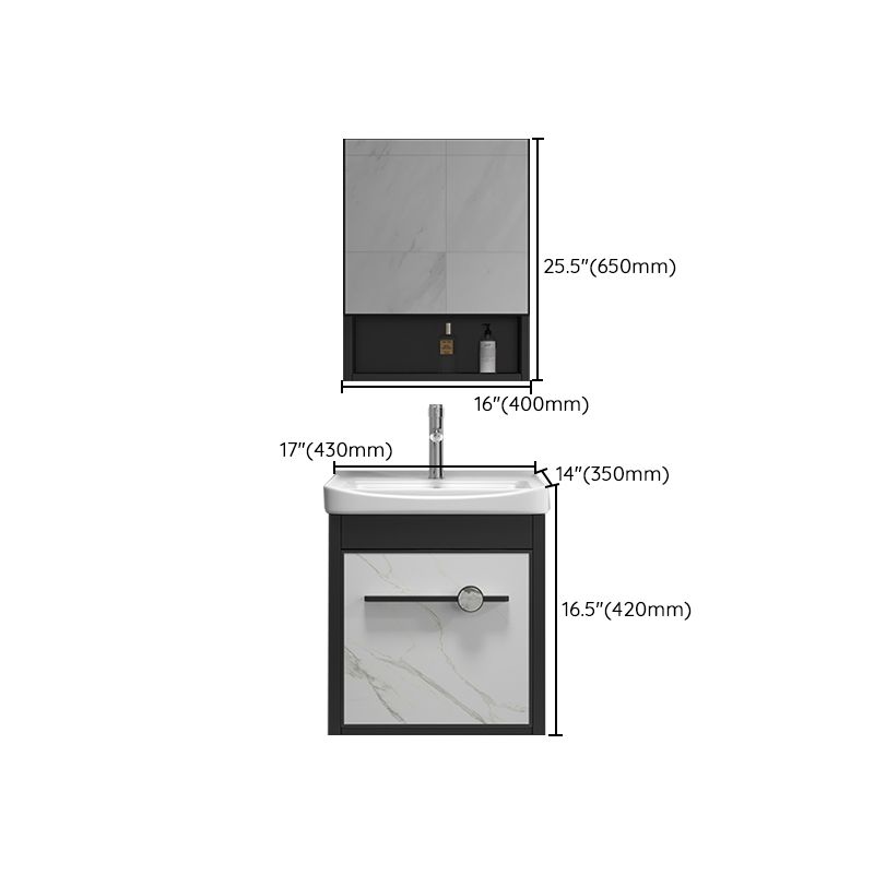 Single Sink Metal Frame Vanity Modern Black Wall Mount Rectangular Vanity Set Clearhalo 'Bathroom Remodel & Bathroom Fixtures' 'Bathroom Vanities' 'bathroom_vanities' 'Home Improvement' 'home_improvement' 'home_improvement_bathroom_vanities' 1200x1200_48b21573-c175-42f0-af1f-9bb08660590b