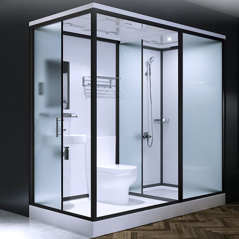 Sliding Shower Enclosure Framed Shower Enclosure with Tempered Glass Clearhalo 'Bathroom Remodel & Bathroom Fixtures' 'Home Improvement' 'home_improvement' 'home_improvement_shower_stalls_enclosures' 'Shower Stalls & Enclosures' 'shower_stalls_enclosures' 'Showers & Bathtubs' 1200x1200_48b79019-b36d-4311-b834-76f2aaae079f