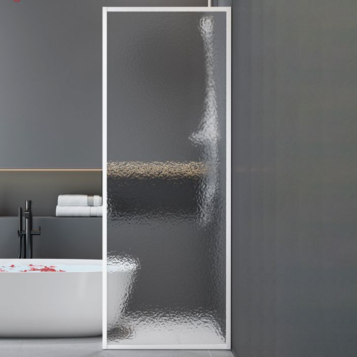Fixed Semi Partition Shower Screen Black Full Frame Tempered Glass Shower Door Clearhalo 'Bathroom Remodel & Bathroom Fixtures' 'Home Improvement' 'home_improvement' 'home_improvement_shower_tub_doors' 'Shower and Tub Doors' 'shower_tub_doors' 'Showers & Bathtubs' 1200x1200_48b99495-6d7c-46ea-b14a-0d4dcefef084
