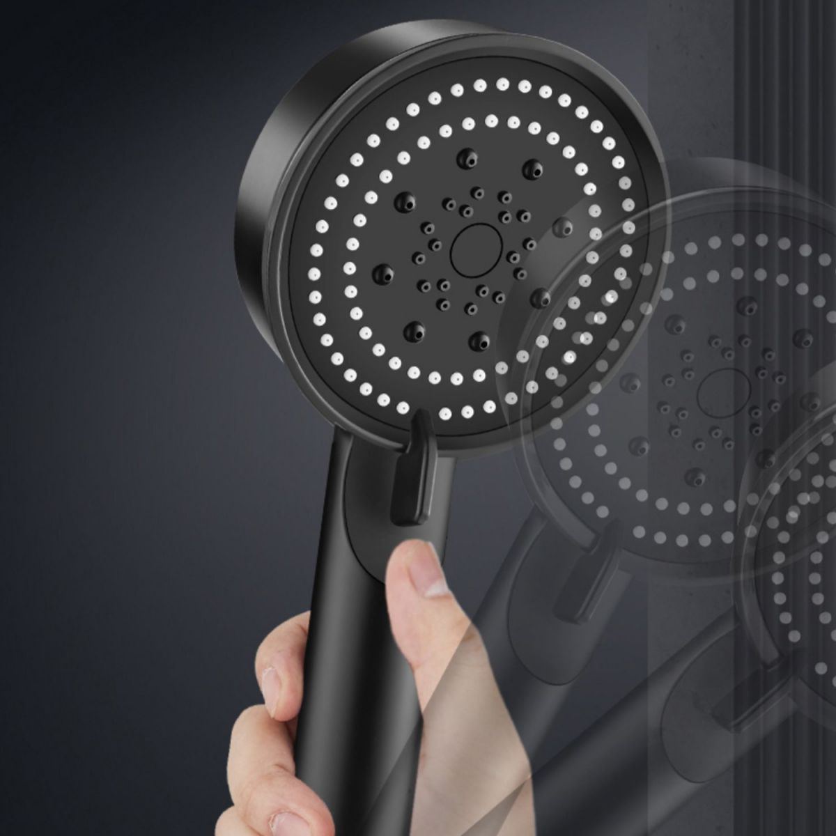 Round Hand Shower Adjustable Spray Pattern Wall-Mount Showerhead Clearhalo 'Bathroom Remodel & Bathroom Fixtures' 'Home Improvement' 'home_improvement' 'home_improvement_shower_heads' 'Shower Heads' 'shower_heads' 'Showers & Bathtubs Plumbing' 'Showers & Bathtubs' 1200x1200_48c67052-ec0e-476c-b927-9c53b6da5408