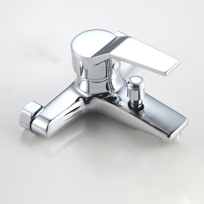 Modern Silver Faucet Copper with 1-Handles 2-Hole Bathroom Faucet Clearhalo 'Bathroom Remodel & Bathroom Fixtures' 'Bathtub Faucets' 'bathtub_faucets' 'Home Improvement' 'home_improvement' 'home_improvement_bathtub_faucets' 1200x1200_48c75a03-4738-429f-9ceb-0f612923841f