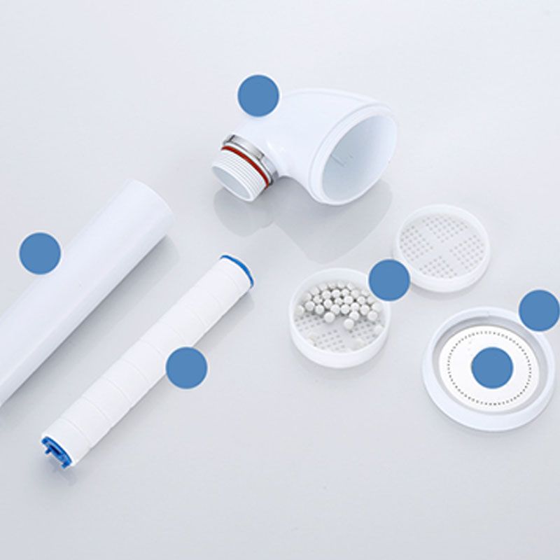 White Round Shower Head Plastic Supercharged Handheld Shower Head Clearhalo 'Bathroom Remodel & Bathroom Fixtures' 'Home Improvement' 'home_improvement' 'home_improvement_shower_heads' 'Shower Heads' 'shower_heads' 'Showers & Bathtubs Plumbing' 'Showers & Bathtubs' 1200x1200_48cb4f56-f00c-416e-a6cd-d8dddebadc1c