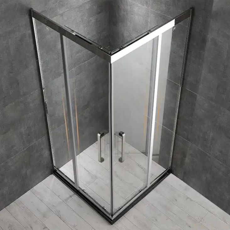 Framed Black Shower Enclosure Clear Easy Clean Glass Shower Enclosure Clearhalo 'Bathroom Remodel & Bathroom Fixtures' 'Home Improvement' 'home_improvement' 'home_improvement_shower_stalls_enclosures' 'Shower Stalls & Enclosures' 'shower_stalls_enclosures' 'Showers & Bathtubs' 1200x1200_48d14e29-d61a-429b-af46-f9a046c34104