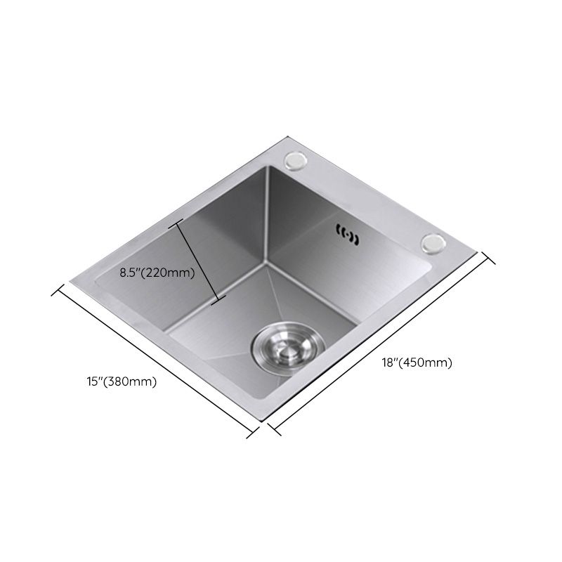 Modern Style Kitchen Sink Stainless Steel Dirt Resistant 1 Holes Drop-In Kitchen Sink Clearhalo 'Home Improvement' 'home_improvement' 'home_improvement_kitchen_sinks' 'Kitchen Remodel & Kitchen Fixtures' 'Kitchen Sinks & Faucet Components' 'Kitchen Sinks' 'kitchen_sinks' 1200x1200_48d60bba-9a57-4ed5-92c8-822f2f270d84