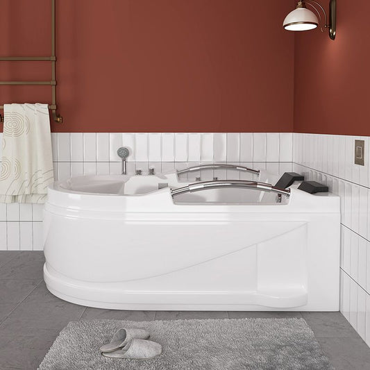 Free Form White Bathtub Bathroom Back to Wall Modern Bath Tub Clearhalo 'Bathroom Remodel & Bathroom Fixtures' 'Bathtubs' 'Home Improvement' 'home_improvement' 'home_improvement_bathtubs' 'Showers & Bathtubs' 1200x1200_48db8ee0-0842-4339-9fc1-da3f7d7c264a