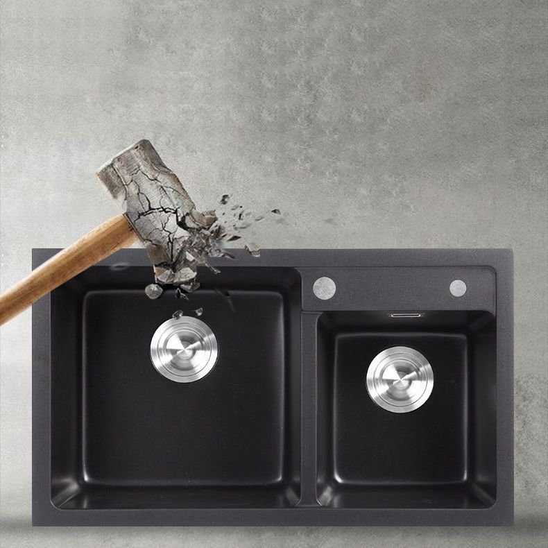 Double Bowl Kitchen Sink Rectangular Quartz Kitchen Sink with Strainer Clearhalo 'Home Improvement' 'home_improvement' 'home_improvement_kitchen_sinks' 'Kitchen Remodel & Kitchen Fixtures' 'Kitchen Sinks & Faucet Components' 'Kitchen Sinks' 'kitchen_sinks' 1200x1200_48dbed45-1ca2-4cc8-97e0-e790a25f579e