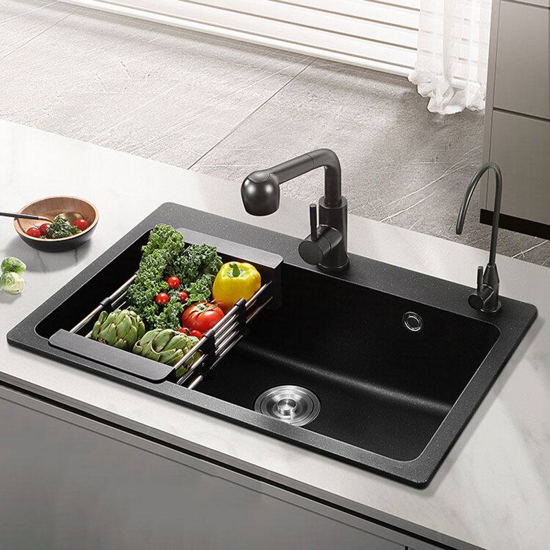 Quartz Kitchen Sink Modern Drop-In Kitchen Sink with Drain Assembly Clearhalo 'Home Improvement' 'home_improvement' 'home_improvement_kitchen_sinks' 'Kitchen Remodel & Kitchen Fixtures' 'Kitchen Sinks & Faucet Components' 'Kitchen Sinks' 'kitchen_sinks' 1200x1200_48e98c89-9d4a-4477-9085-e098c9c9d572