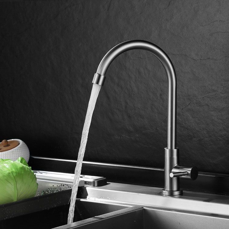 Contemporary Standard Kitchen Faucet High Arc Swivel Spout 304 Stainless Steel Faucet Clearhalo 'Home Improvement' 'home_improvement' 'home_improvement_kitchen_faucets' 'Kitchen Faucets' 'Kitchen Remodel & Kitchen Fixtures' 'Kitchen Sinks & Faucet Components' 'kitchen_faucets' 1200x1200_48f1a841-b22a-4da8-8c07-976d25d45c33