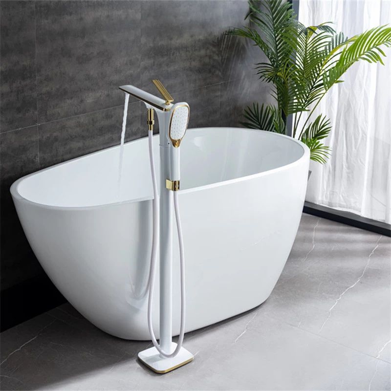 Floor Standing Bathroom Faucet Handheld Shower Bathtub Faucet Clearhalo 'Bathroom Remodel & Bathroom Fixtures' 'Bathtub Faucets' 'bathtub_faucets' 'Home Improvement' 'home_improvement' 'home_improvement_bathtub_faucets' 1200x1200_49062da5-8c18-4ef7-8cd9-42fa74178393