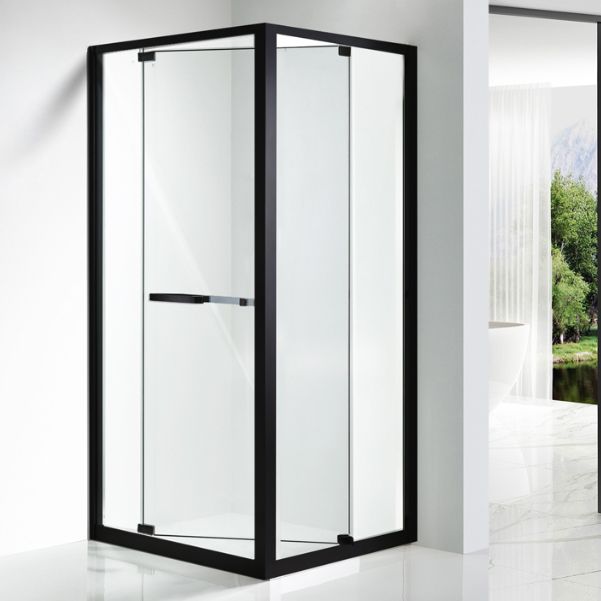 Rectangle Shower Enclosure Matt Black Tempered Glass Shower Enclosure Clearhalo 'Bathroom Remodel & Bathroom Fixtures' 'Home Improvement' 'home_improvement' 'home_improvement_shower_stalls_enclosures' 'Shower Stalls & Enclosures' 'shower_stalls_enclosures' 'Showers & Bathtubs' 1200x1200_4908b54a-c478-4704-ba94-1b6fa3d0be57