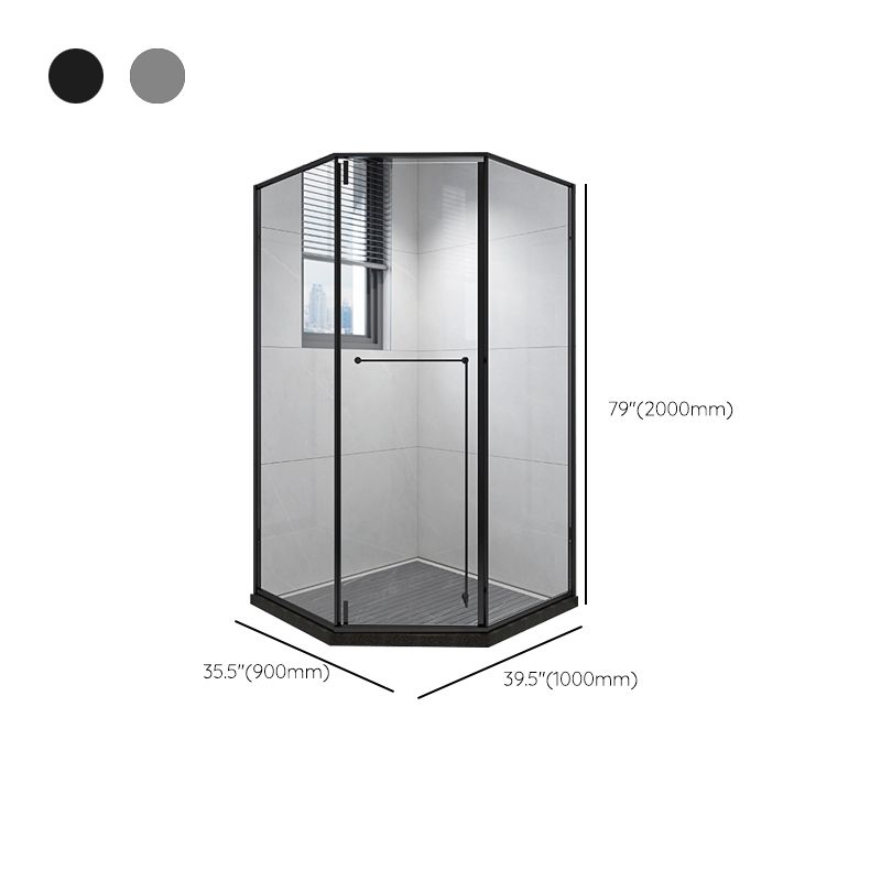 Framed Pivot Shower Enclosure Clear Matt Black Shower Enclosure Clearhalo 'Bathroom Remodel & Bathroom Fixtures' 'Home Improvement' 'home_improvement' 'home_improvement_shower_stalls_enclosures' 'Shower Stalls & Enclosures' 'shower_stalls_enclosures' 'Showers & Bathtubs' 1200x1200_490d977a-ac80-4056-9cf1-393e40744ed0