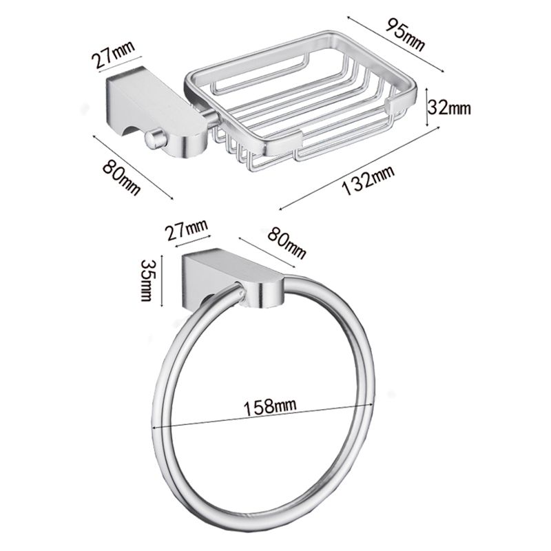 6-Piece Chrome Bathroom Accessory as Individual or as a Set with Towel Ring Bar Clearhalo 'Bathroom Hardware Sets' 'Bathroom Hardware' 'Bathroom Remodel & Bathroom Fixtures' 'bathroom_hardware_sets' 'Home Improvement' 'home_improvement' 'home_improvement_bathroom_hardware_sets' 1200x1200_49270c90-1b9f-471b-8bb3-1f7dc82b2f93