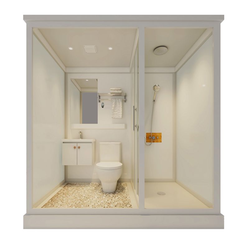 Framed Tempered Glass Shower Kit Included Framed Shower Stall in White without Toilet Clearhalo 'Bathroom Remodel & Bathroom Fixtures' 'Home Improvement' 'home_improvement' 'home_improvement_shower_stalls_enclosures' 'Shower Stalls & Enclosures' 'shower_stalls_enclosures' 'Showers & Bathtubs' 1200x1200_493d373f-15d6-4d64-9b7d-6d31475f26e1