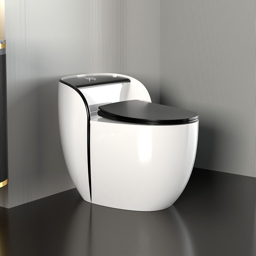 Modern Flush Toilet Ceramic Round-Front One-Piece Toilet with Slow Close Seat Clearhalo 'Bathroom Remodel & Bathroom Fixtures' 'Home Improvement' 'home_improvement' 'home_improvement_toilets' 'Toilets & Bidets' 'Toilets' 1200x1200_49471e93-174f-444f-ba0c-34c9ed5137fe