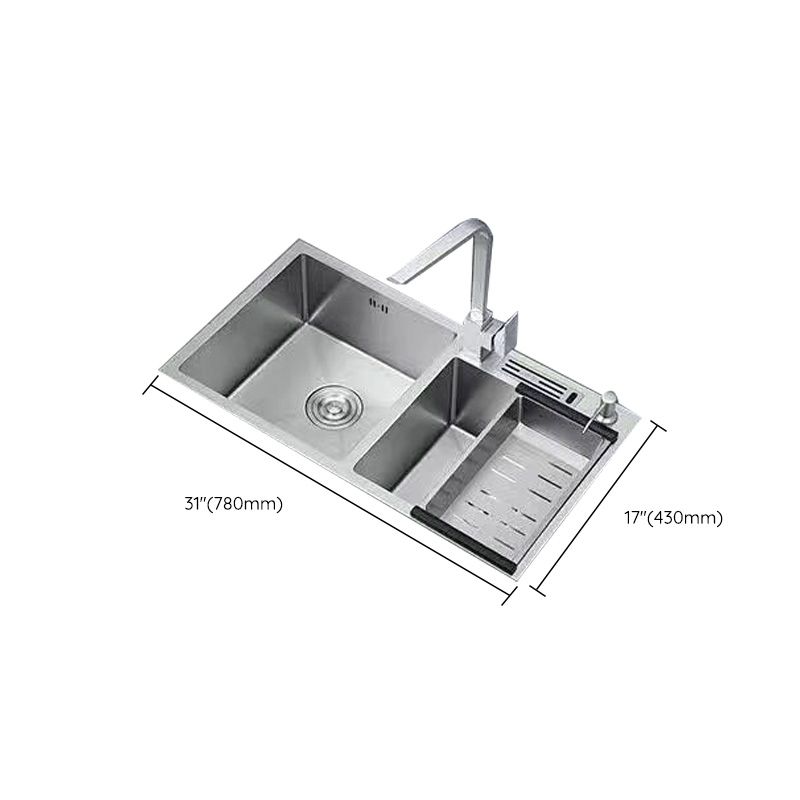 Modern Style Kitchen Sink Stainless Steel Dirt Resistant Kitchen Sink Clearhalo 'Home Improvement' 'home_improvement' 'home_improvement_kitchen_sinks' 'Kitchen Remodel & Kitchen Fixtures' 'Kitchen Sinks & Faucet Components' 'Kitchen Sinks' 'kitchen_sinks' 1200x1200_49475846-f2f9-4b44-9f25-37269c4d3d36