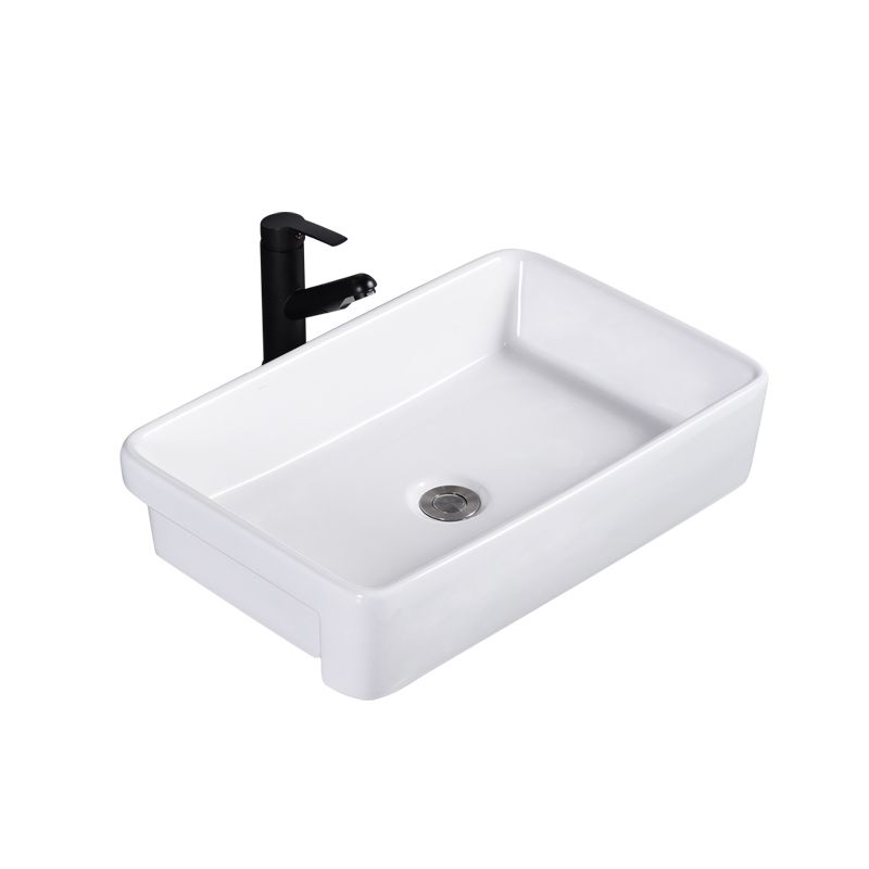Modern Semi-Recessed Vessel Porcelain with Overflow And Drain Assembly Bathroom Sink Clearhalo 'Bathroom Remodel & Bathroom Fixtures' 'Bathroom Sinks & Faucet Components' 'Bathroom Sinks' 'bathroom_sink' 'Home Improvement' 'home_improvement' 'home_improvement_bathroom_sink' 1200x1200_495308f3-fcd6-4cec-a7f4-c406899d16bc