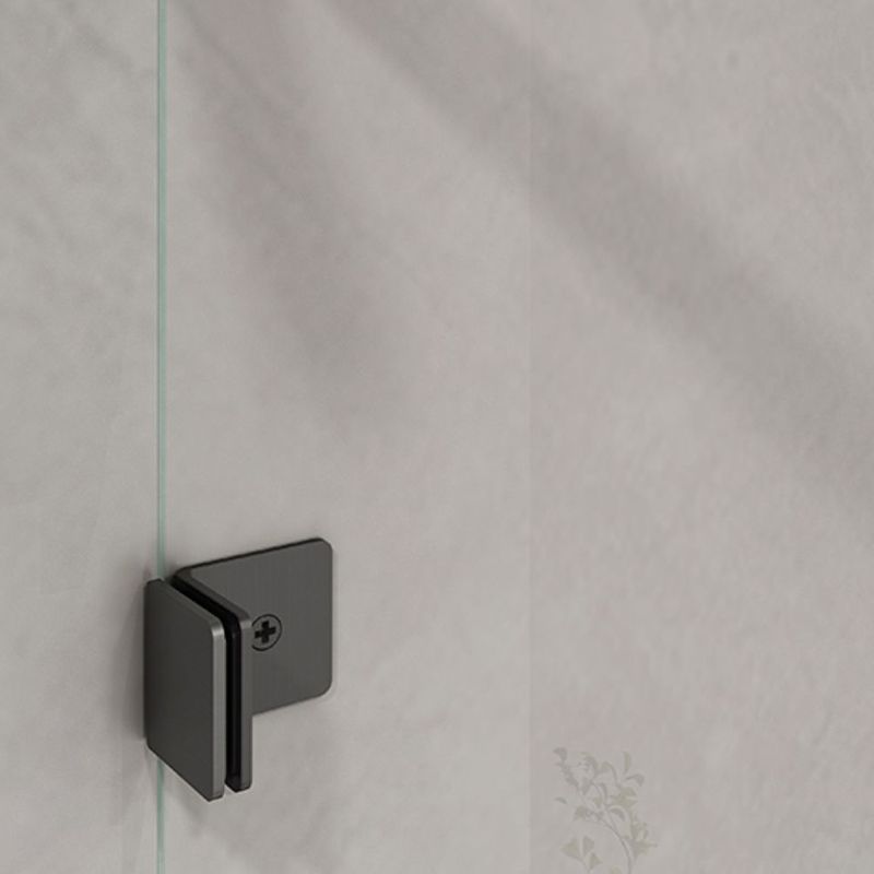 Semi Frameless Shower Door Hinged Tempered Glass Shower Door in Black Clearhalo 'Bathroom Remodel & Bathroom Fixtures' 'Home Improvement' 'home_improvement' 'home_improvement_shower_tub_doors' 'Shower and Tub Doors' 'shower_tub_doors' 'Showers & Bathtubs' 1200x1200_49560555-61e0-44ed-8bab-4c4c7a5e06a4