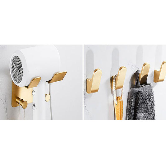 Golden Modern 5-Piece Bathroom Accessory Set Brushed Brass Towel Bar/Paper Holder Clearhalo 'Bathroom Hardware Sets' 'Bathroom Hardware' 'Bathroom Remodel & Bathroom Fixtures' 'bathroom_hardware_sets' 'Home Improvement' 'home_improvement' 'home_improvement_bathroom_hardware_sets' 1200x1200_4959a9ee-0c0a-4e5b-80a0-e28044e5b7e4
