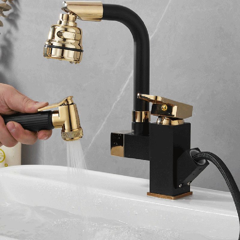 Luxury Vessel Sink Faucet Single Handle Swivel Spout with Side Spray Clearhalo 'Bathroom Remodel & Bathroom Fixtures' 'Bathroom Sink Faucets' 'Bathroom Sinks & Faucet Components' 'bathroom_sink_faucets' 'Home Improvement' 'home_improvement' 'home_improvement_bathroom_sink_faucets' 1200x1200_495f0cdf-a080-49c7-963b-1658635e9335