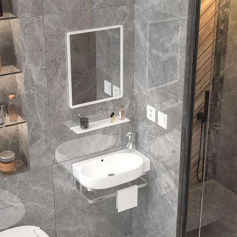 Bathroom Sink White Ceramic Wall-mounted Mirror Faucet Anti-spill Sink Clearhalo 'Bathroom Remodel & Bathroom Fixtures' 'Bathroom Sinks & Faucet Components' 'Bathroom Sinks' 'bathroom_sink' 'Home Improvement' 'home_improvement' 'home_improvement_bathroom_sink' 1200x1200_4960377d-c132-4097-bc08-74b6fabf33ac