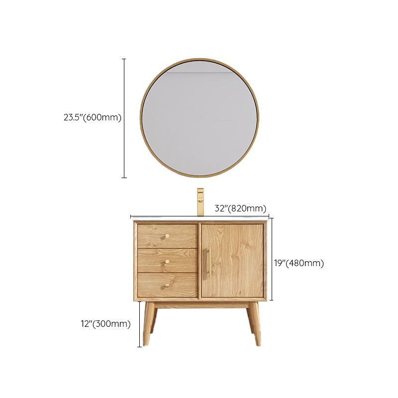 Wood Freestanding Vanity Set Drawers Rectangle Single Sink Bathroom Vanity with Mirror Clearhalo 'Bathroom Remodel & Bathroom Fixtures' 'Bathroom Vanities' 'bathroom_vanities' 'Home Improvement' 'home_improvement' 'home_improvement_bathroom_vanities' 1200x1200_49706628-ba1c-4bec-9aac-1474a9058203