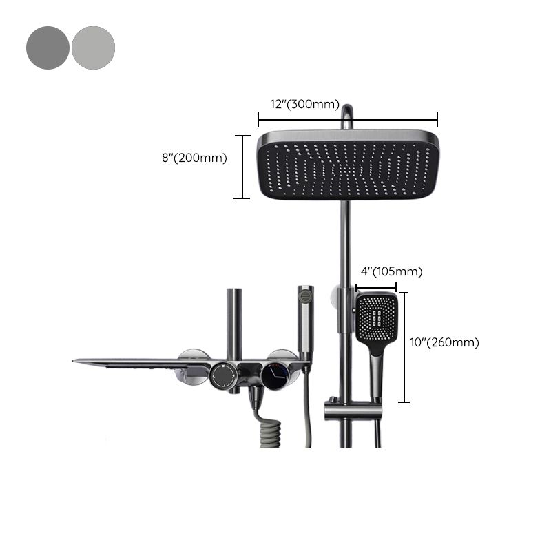 Modern Adjustable Water Flow Square Shower Faucet Shower Hose Shower System on Wall Clearhalo 'Bathroom Remodel & Bathroom Fixtures' 'Home Improvement' 'home_improvement' 'home_improvement_shower_faucets' 'Shower Faucets & Systems' 'shower_faucets' 'Showers & Bathtubs Plumbing' 'Showers & Bathtubs' 1200x1200_4973a764-358a-4c33-9715-d5ebdb929605