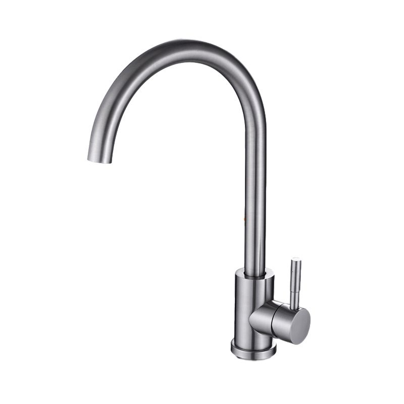 Modern Bar Faucet Stainless Steel with Handles and Supply Lines High Arch Kitchen Faucet Clearhalo 'Home Improvement' 'home_improvement' 'home_improvement_kitchen_faucets' 'Kitchen Faucets' 'Kitchen Remodel & Kitchen Fixtures' 'Kitchen Sinks & Faucet Components' 'kitchen_faucets' 1200x1200_4991808c-a45a-4524-926b-4648023398d7