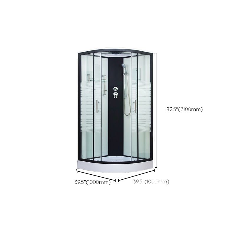 Clear Glass Double Sliding Shower Enclosure One Piece Framed Shower Enclosure Clearhalo 'Bathroom Remodel & Bathroom Fixtures' 'Home Improvement' 'home_improvement' 'home_improvement_shower_stalls_enclosures' 'Shower Stalls & Enclosures' 'shower_stalls_enclosures' 'Showers & Bathtubs' 1200x1200_499392a2-8d62-4665-8705-442b6526172f