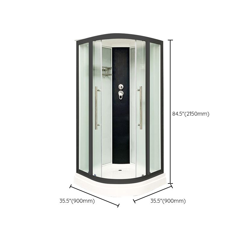 Framed Black Shower Enclosure Clear Easy Clean Glass Rounded Shower Enclosure Clearhalo 'Bathroom Remodel & Bathroom Fixtures' 'Home Improvement' 'home_improvement' 'home_improvement_shower_stalls_enclosures' 'Shower Stalls & Enclosures' 'shower_stalls_enclosures' 'Showers & Bathtubs' 1200x1200_49a1a695-932d-4a9f-ab19-01438198731d