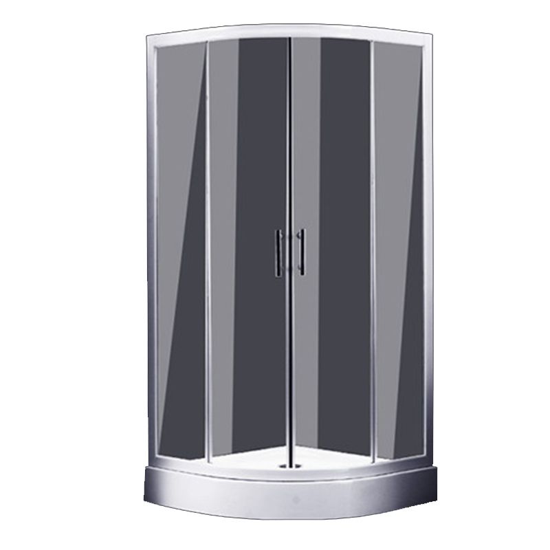 Round Shower Kit Tempered Glass Shower Enclosure with Door Handle Clearhalo 'Bathroom Remodel & Bathroom Fixtures' 'Home Improvement' 'home_improvement' 'home_improvement_shower_stalls_enclosures' 'Shower Stalls & Enclosures' 'shower_stalls_enclosures' 'Showers & Bathtubs' 1200x1200_49aebe61-eb5f-4128-87f9-574bf1ddc381