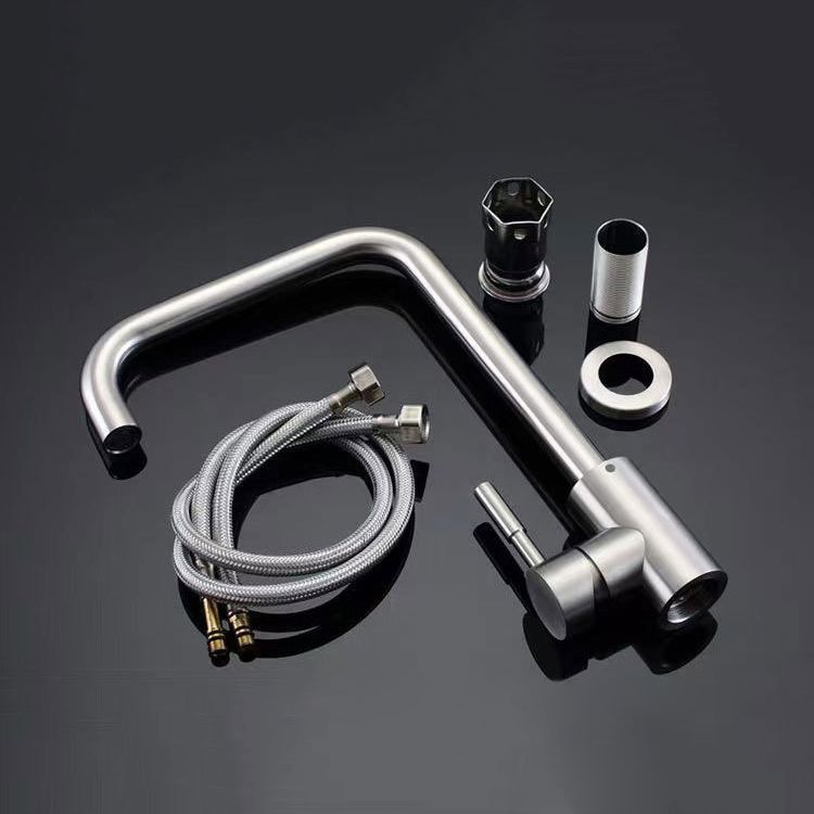 Modern 1-Handle Faucets Touchless Stainless Steel Standard Kitchen Faucets Clearhalo 'Home Improvement' 'home_improvement' 'home_improvement_kitchen_faucets' 'Kitchen Faucets' 'Kitchen Remodel & Kitchen Fixtures' 'Kitchen Sinks & Faucet Components' 'kitchen_faucets' 1200x1200_49b4137b-d6ed-434c-962a-93e7d101a142