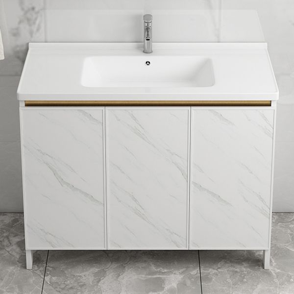 Free Standing Vanity Set White Drawer Ceramic Sink Faucet Vanity Set with Mirror Clearhalo 'Bathroom Remodel & Bathroom Fixtures' 'Bathroom Vanities' 'bathroom_vanities' 'Home Improvement' 'home_improvement' 'home_improvement_bathroom_vanities' 1200x1200_49e22cd9-534b-4e58-bef0-e01bd5ff6b1c