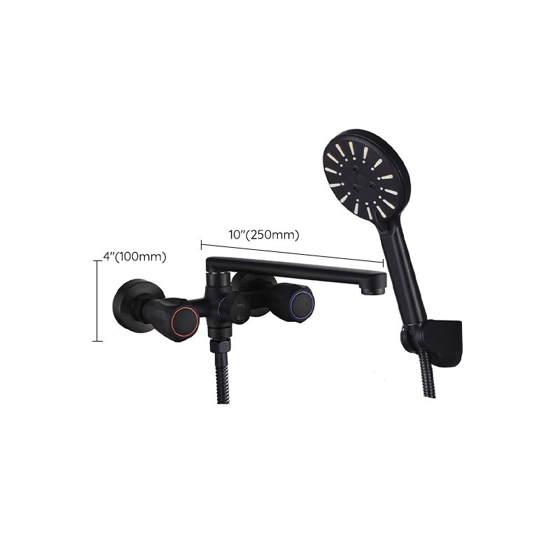 Modern Tub Faucet Trim Black Wall Mounted Swivel Spout with Handheld Shower Clearhalo 'Bathroom Remodel & Bathroom Fixtures' 'Bathtub Faucets' 'bathtub_faucets' 'Home Improvement' 'home_improvement' 'home_improvement_bathtub_faucets' 1200x1200_49e81c72-0d45-4d17-993c-5ba55f9a5ec9