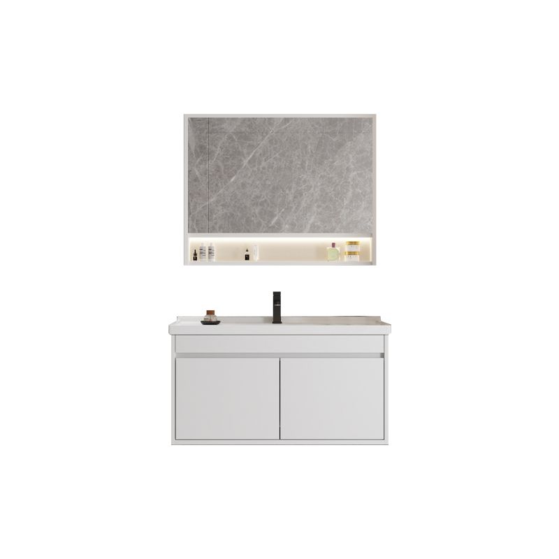 Rectangular Bathroom Vanity Single-Sink Modern White Wall Mount Vanity Set Clearhalo 'Bathroom Remodel & Bathroom Fixtures' 'Bathroom Vanities' 'bathroom_vanities' 'Home Improvement' 'home_improvement' 'home_improvement_bathroom_vanities' 1200x1200_49f3d3c3-e876-41f9-931a-0a8ec78315a3