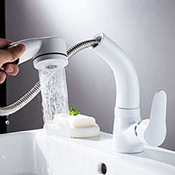 Vessel Sink Bathroom Faucet Swivel Spout Single Handle Faucet with Pull down Sprayer Clearhalo 'Bathroom Remodel & Bathroom Fixtures' 'Bathroom Sink Faucets' 'Bathroom Sinks & Faucet Components' 'bathroom_sink_faucets' 'Home Improvement' 'home_improvement' 'home_improvement_bathroom_sink_faucets' 1200x1200_49ff0ce2-fcb4-4bc7-918e-70ee73473d9d