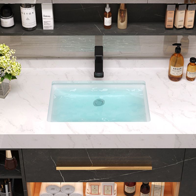 Wall Mount Single-Sink Modern Black Open Console with Sink Set Clearhalo 'Bathroom Remodel & Bathroom Fixtures' 'Bathroom Vanities' 'bathroom_vanities' 'Home Improvement' 'home_improvement' 'home_improvement_bathroom_vanities' 1200x1200_4a01fe3d-c420-4a6c-8dd5-58bb0041a68d