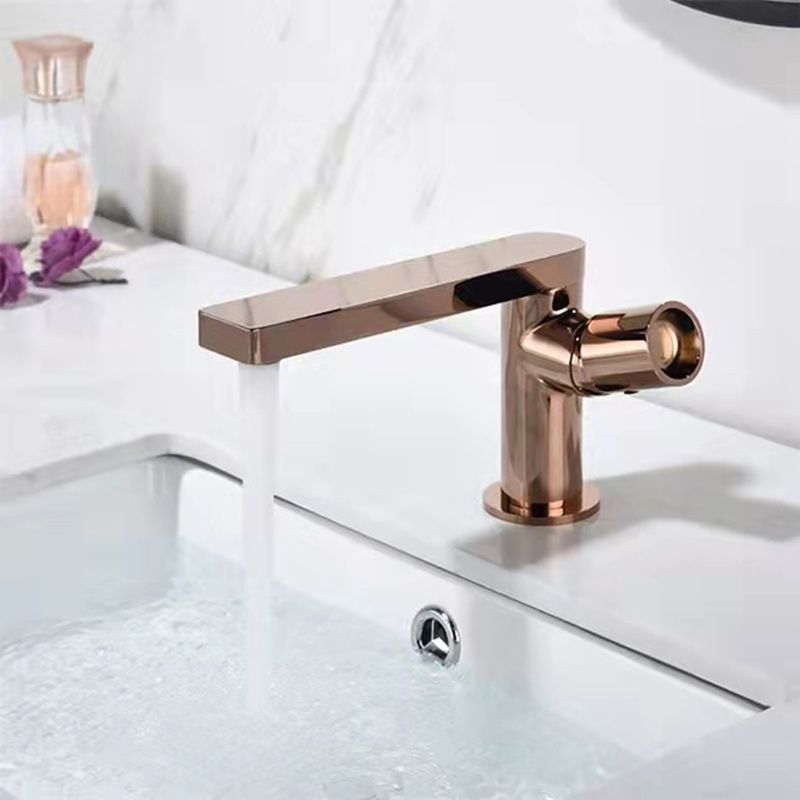 Modern Brass Bathroom Sink Faucet Low Arc with Knob Handle Vessel Faucet Clearhalo 'Bathroom Remodel & Bathroom Fixtures' 'Bathroom Sink Faucets' 'Bathroom Sinks & Faucet Components' 'bathroom_sink_faucets' 'Home Improvement' 'home_improvement' 'home_improvement_bathroom_sink_faucets' 1200x1200_4a0d69ad-d781-4809-8c24-46341fb6adc7
