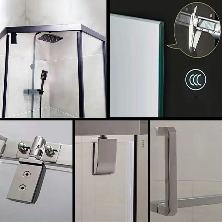 Pivot Stainless Steel Shower Enclosure Neo-Angle Clear Shower Stall Clearhalo 'Bathroom Remodel & Bathroom Fixtures' 'Home Improvement' 'home_improvement' 'home_improvement_shower_stalls_enclosures' 'Shower Stalls & Enclosures' 'shower_stalls_enclosures' 'Showers & Bathtubs' 1200x1200_4a0e3a36-8ecc-48ed-a502-1f6f9f78dd47
