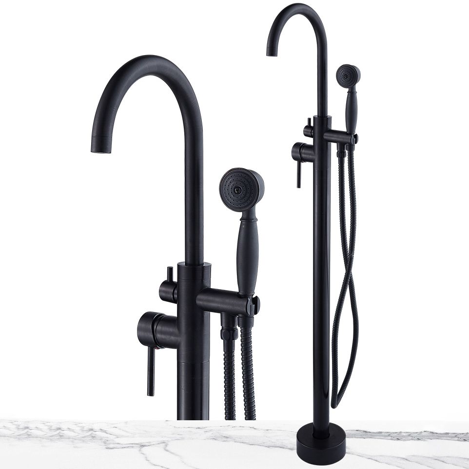 Floor Mounted Metal Freestanding Tub Filler High Arc Freestanding Tub Filler Trim Clearhalo 'Bathroom Remodel & Bathroom Fixtures' 'Bathtub Faucets' 'bathtub_faucets' 'Home Improvement' 'home_improvement' 'home_improvement_bathtub_faucets' 1200x1200_4a13f295-8333-45d7-9d71-6a11c9d52b9d