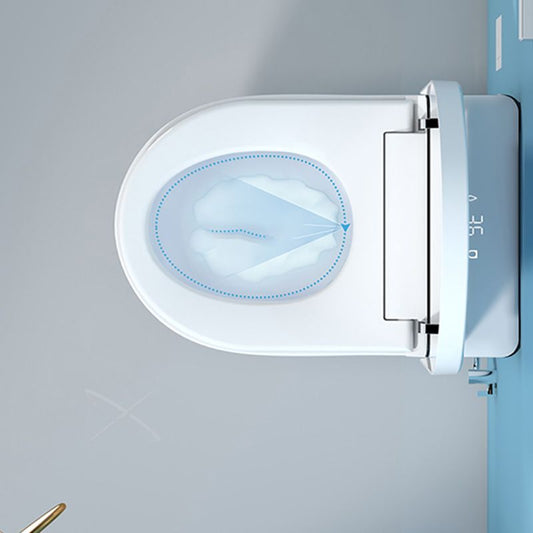 Elongated Wall Hung Toilet in White Ceramic Smart Toilet with Heated Seat Clearhalo 'Bathroom Remodel & Bathroom Fixtures' 'Bidets' 'Home Improvement' 'home_improvement' 'home_improvement_bidets' 'Toilets & Bidets' 1200x1200_4a190915-acf9-43de-83d8-9b4938638a40