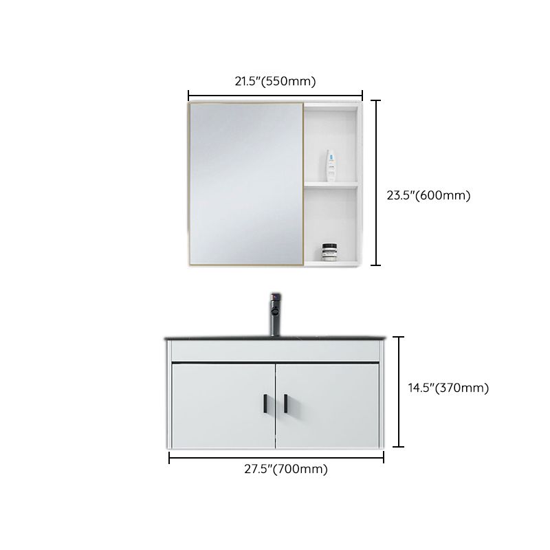 Contemporary Sink Vanity Solid Color Mirror Cabinet Space Saver Vanity for Bathroom Clearhalo 'Bathroom Remodel & Bathroom Fixtures' 'Bathroom Vanities' 'bathroom_vanities' 'Home Improvement' 'home_improvement' 'home_improvement_bathroom_vanities' 1200x1200_4a280f55-4e25-410c-92e6-684d6aa21365